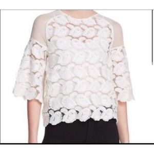Maje Logan Floral Applique Blouse Size L